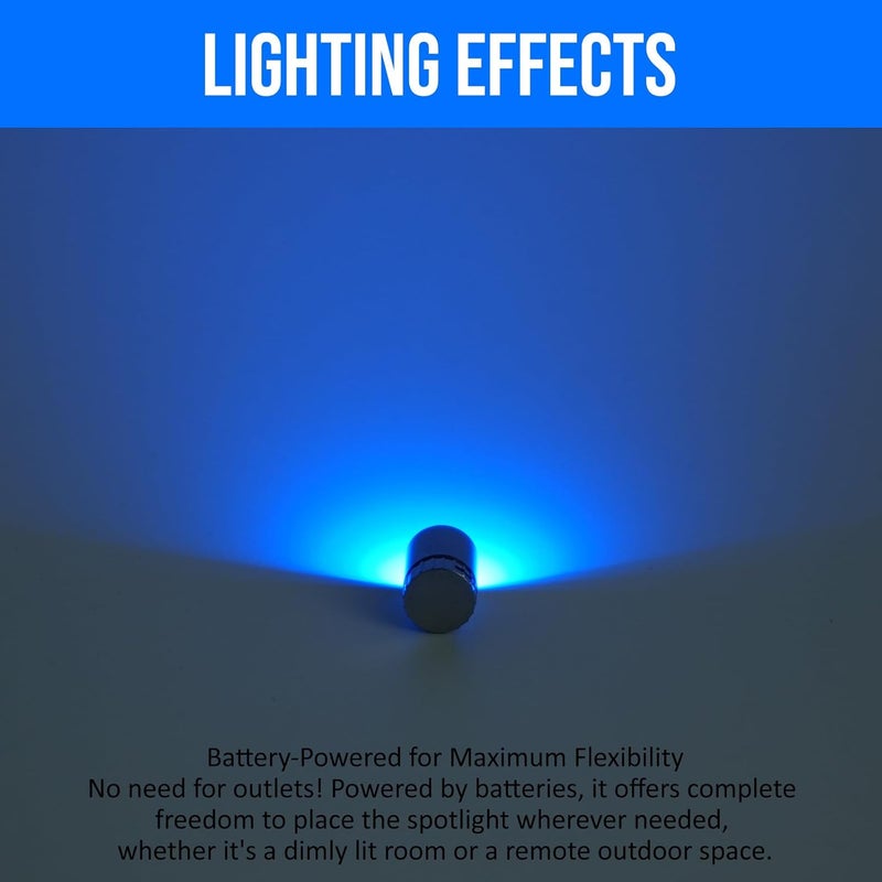 Taysing 20 Pack Small Spotlight Battery Operated LED Lights Cordless Miniature Spot Light for Artwork, Paintings, Jewelry, Display Cases, handicrafts, Models, Toys, Puzzles (Blue) - Image 4